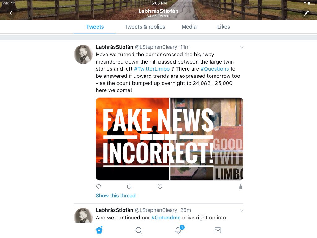  #noSurprise it will not escape the attention of the  #TwitterAuditors that the previous tweet was constructed using the wrong data! The true  #followercount is 24,054 and that is down from yesterday - not up as alluded to in the  #FakeNews tweet! Oh no! I am still in  #TwitterLimbo