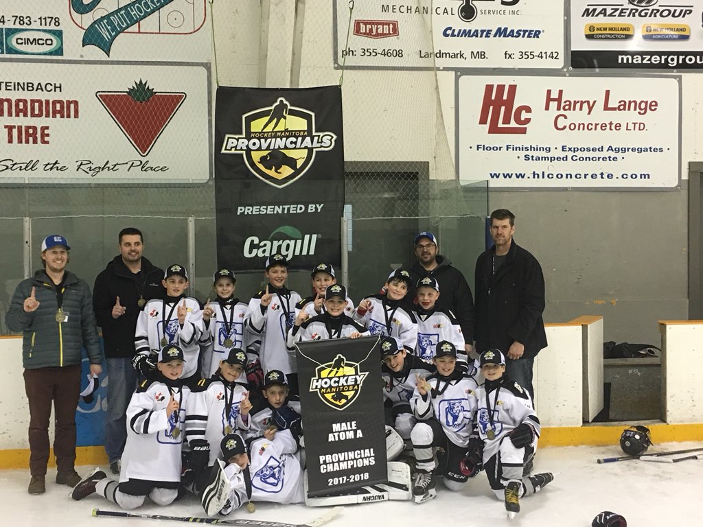 CMHCougars's tweet photo. Congratulations CMH Atom Gold on capturing the gold in St. Anne this weekend!! Job well done! #provincialchamps #HM_ Provincials @hockeymanitoba https://t.co/qDqtyfYZlR