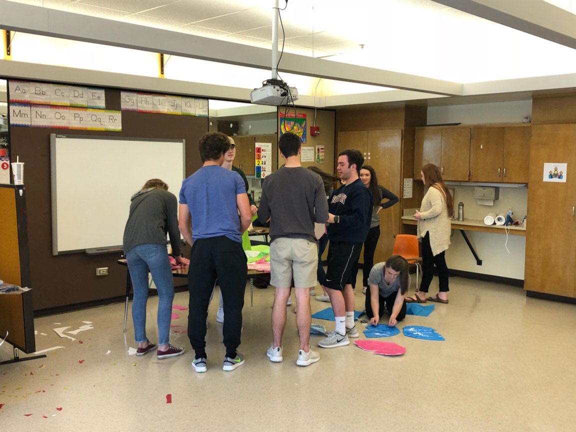 LevySpedEdCtr's tweet photo. We are getting ready for prom. Today was our first work day to make decorations. A big thanks goes to Levy staff and Bishop Carroll students for helping out today.  Amazing things happen Here! #WPSProud https://t.co/58UbSPR83A