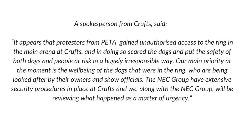 Crufts's tweet photo. Statement regarding incident at #Crufts 2018: https://t.co/6tq7jI8cAP
