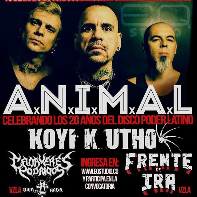 Después de mucho tiempo sin actividad y muchos cambios nos volvemos a reunir para tocar en #bogota con #A.N.I.M.A.L <a href="/koyi_k_utho/">KOYI K UTHO</a> y @cadaveres_podridos el 18 DE MAYO #bestial #alalata #hagale #comoasi ift.tt/2Hp2XnU