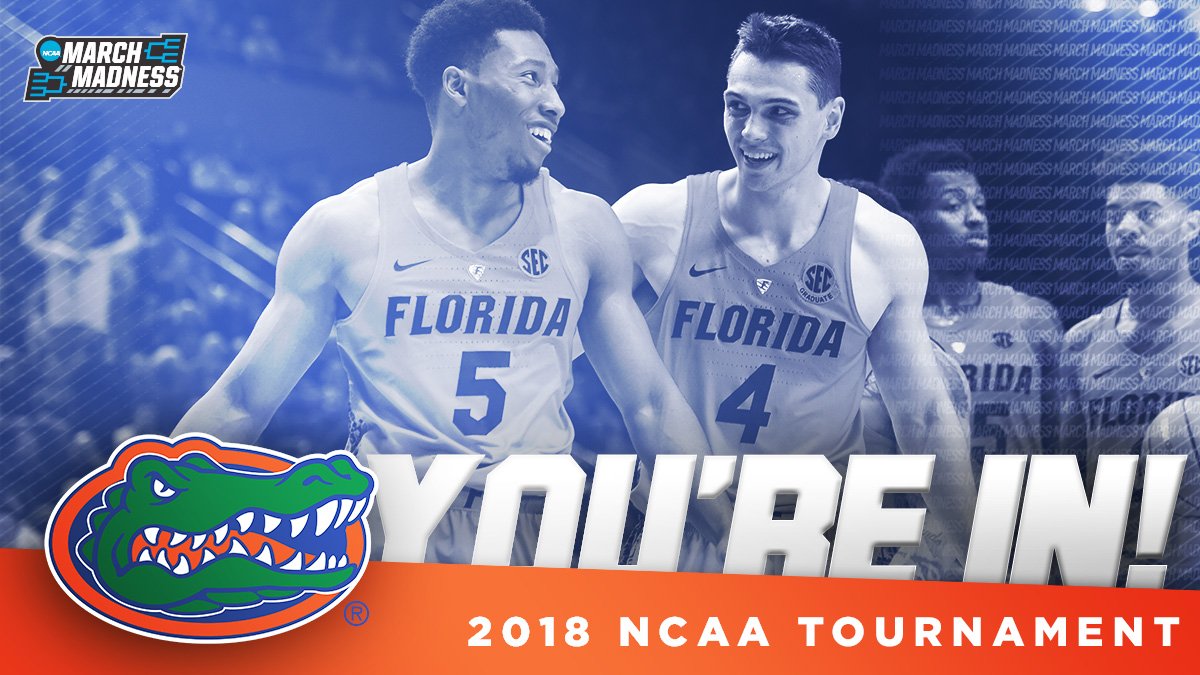 MarchMadnessMBB's tweet photo. YOU. ARE. IN!

@GatorsMBK
#SelectionSunday https://t.co/7MA9ZKPGtL