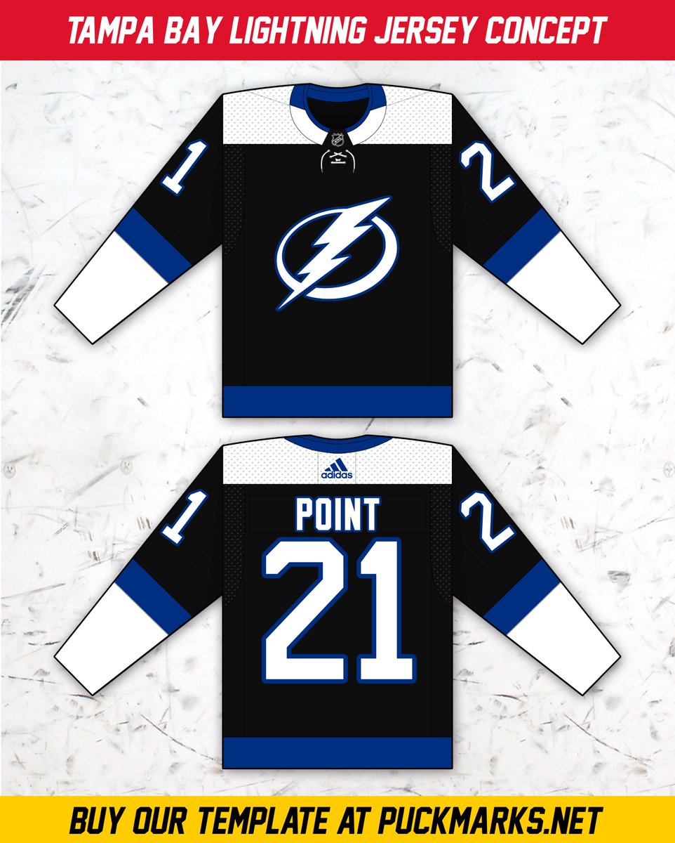 Puck_Marks's tweet photo. Would love to see #Tampa go back to a modern version of their old jerseys... like this! ⬇️⬇️

Buy Our #JerseyTemplate at https://t.co/tOKtft33eA

#TBL #TBLightning #Lightning #Bolts #NHLJerseyTemplate #NHLJerseys #HockeyJersey #Jersey #JerseyNumber #JerseyConcepts #NHL #STL26 https://t.co/nh54fIDoOj