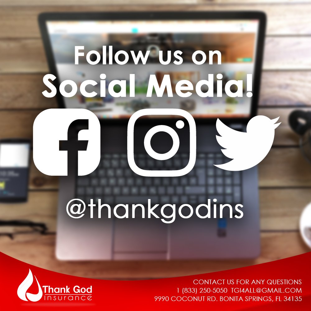 ThankGodIns's tweet photo. Follow us on Social Media! And don't miss out on your lates news and discounts!
#tgi #tgif #virmariecollazo #insurance #tginsurance #florida #floridainsurance #southwestfl #sehablaespañol #latino #medicare #medicaid #insuranceagent https://t.co/m8SpJaCoUR