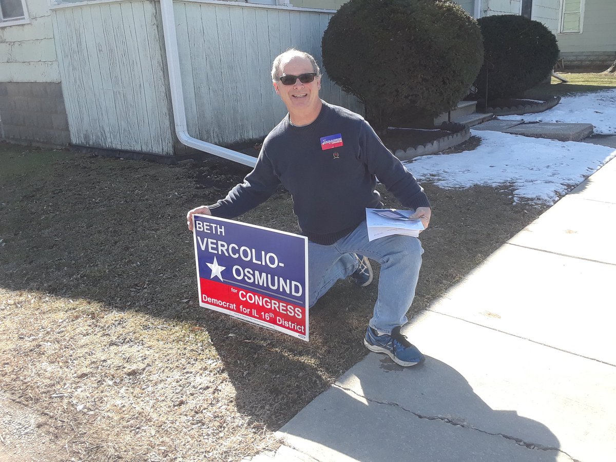 Hello Rochelle!

The Vercolio-Osmund team had a great time knocking on doors and planting signs today.

2 hrs - 150 families reached by our team. 

We're getting it done heading to 3/20!

#BlueWave2018 
#IL16