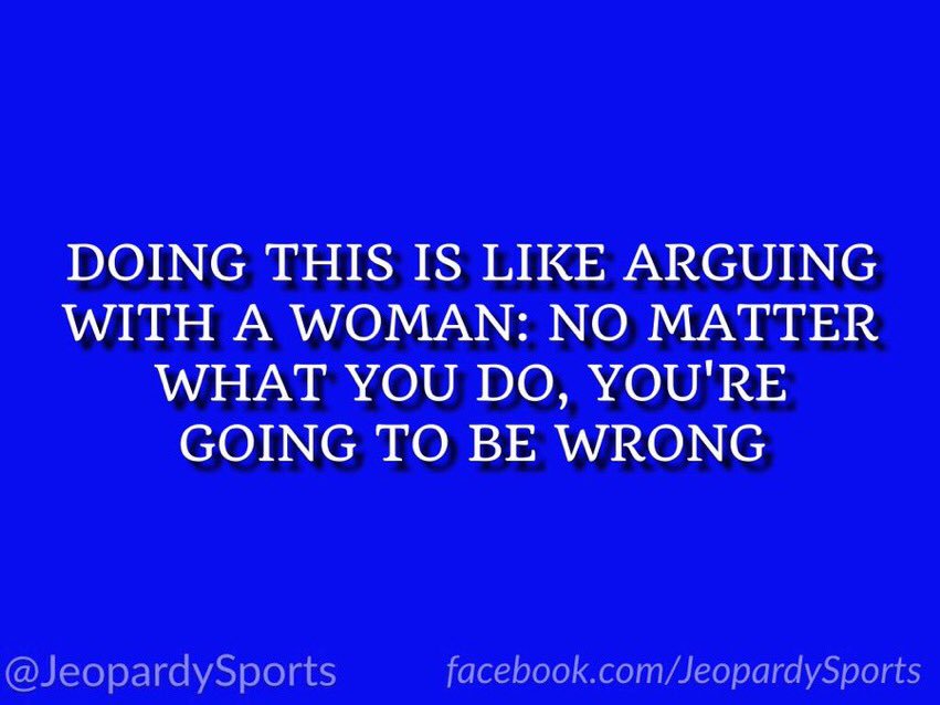 JeopardySports's tweet photo. "What is: filling out an NCAA Tournament bracket?" #JeopardySports #SelectionSunday https://t.co/vPf80zK76u