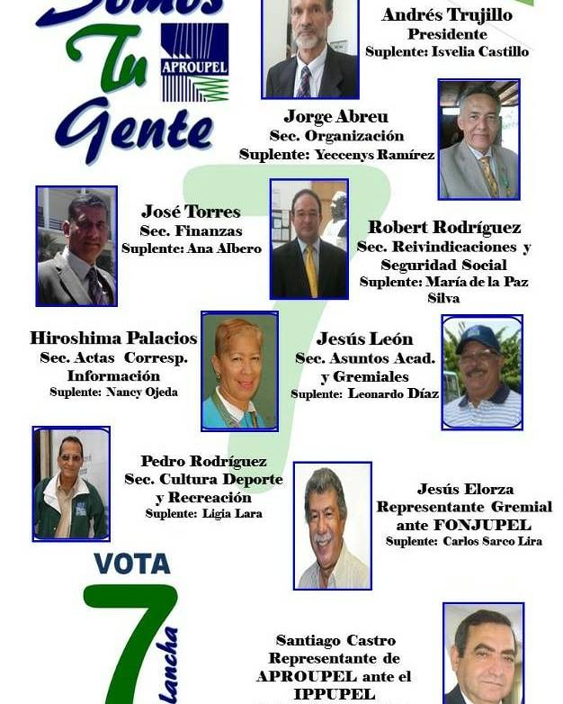 Apreciado agremiado el #15Mar te invitamos a fortalecer la democracia en el gremio con tu voto #SomosTuGente #Plancha7 #AproupelNacional