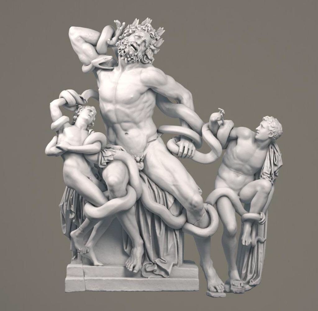 pompei79's tweet photo. Fascinating &amp; convincing study of the composition of the Laocoön group: https://t.co/1HxC9DBDu5
If the snake’s head is moved from the thigh of the Trojan Priest to his head, the tilt of his head, tautness of his muscles &amp; gaze of his sons make sense.
Huge h/t to @byzanzfreiburg https://t.co/mZFQYfFtlv