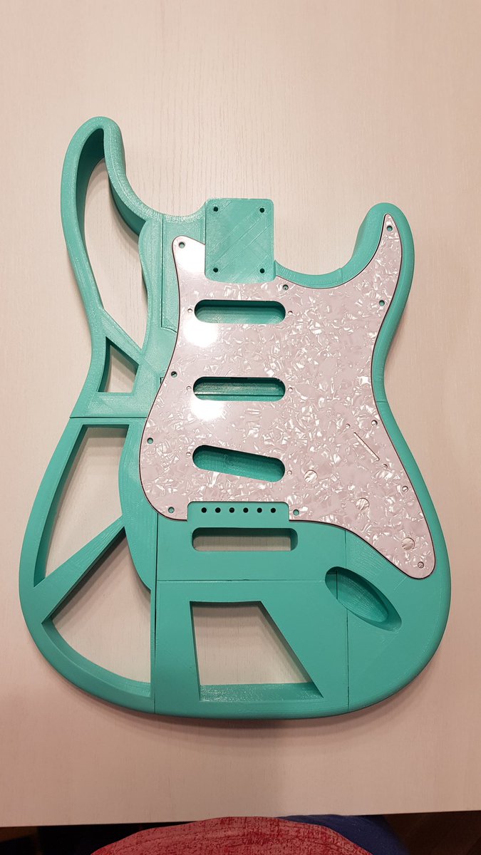 dgarrote's tweet photo. Here is my new #CrazyProject combining #art and #technology.  Custom #3Dprinted #ElectricGuitar. Will it sound good? We'll see ;-) #Fender #Stratocaster #Technology #Innovation #3dprinting #AdditiveManufacturing https://t.co/vxf9jX3uxF