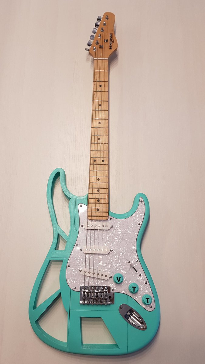 dgarrote's tweet photo. Here is my new #CrazyProject combining #art and #technology.  Custom #3Dprinted #ElectricGuitar. Will it sound good? We'll see ;-) #Fender #Stratocaster #Technology #Innovation #3dprinting #AdditiveManufacturing https://t.co/vxf9jX3uxF