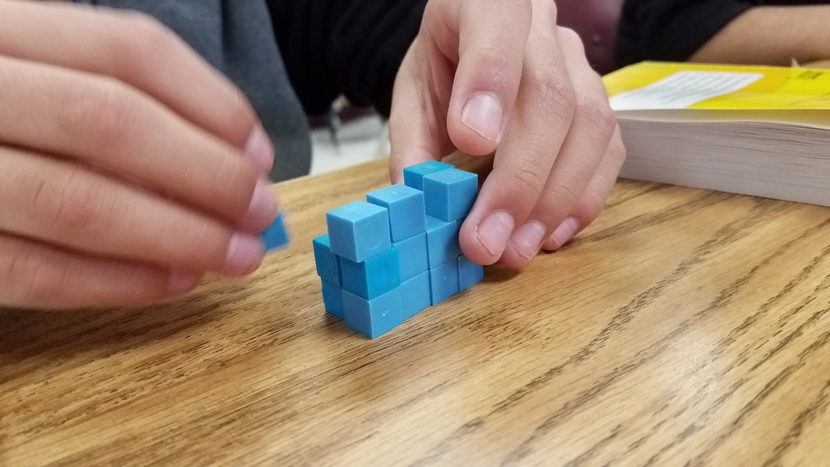 JeanlauraP's tweet photo. Using blocks to figure out the area of solid figures. 5th grade math is fun!!!!
#THEDISTRICT #5thgrademath #findingarea #substituteteacher #substitutingisfun https://t.co/hzxXdq2t2C