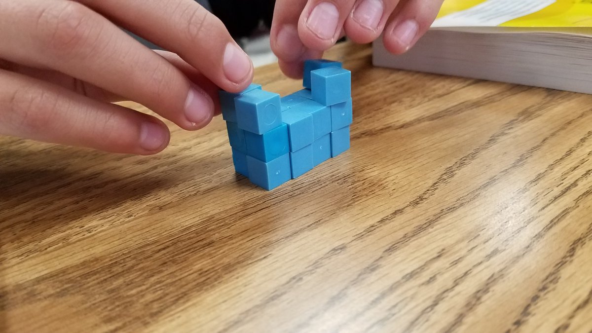 JeanlauraP's tweet photo. Using blocks to figure out the area of solid figures. 5th grade math is fun!!!!
#THEDISTRICT #5thgrademath #findingarea #substituteteacher #substitutingisfun https://t.co/hzxXdq2t2C