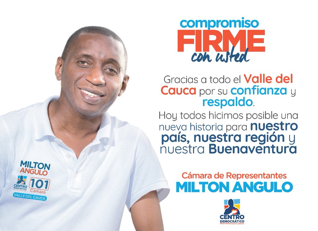 Emocionado con esta oportunidad que me da la vida, agradecido con Dios y con todo el Valle del Cauca. ¡Mi compromiso es y será siempre firme con todos ustedes!