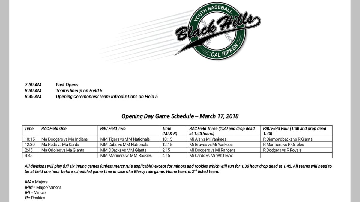 Black Hills Youth Baseball tweet media
