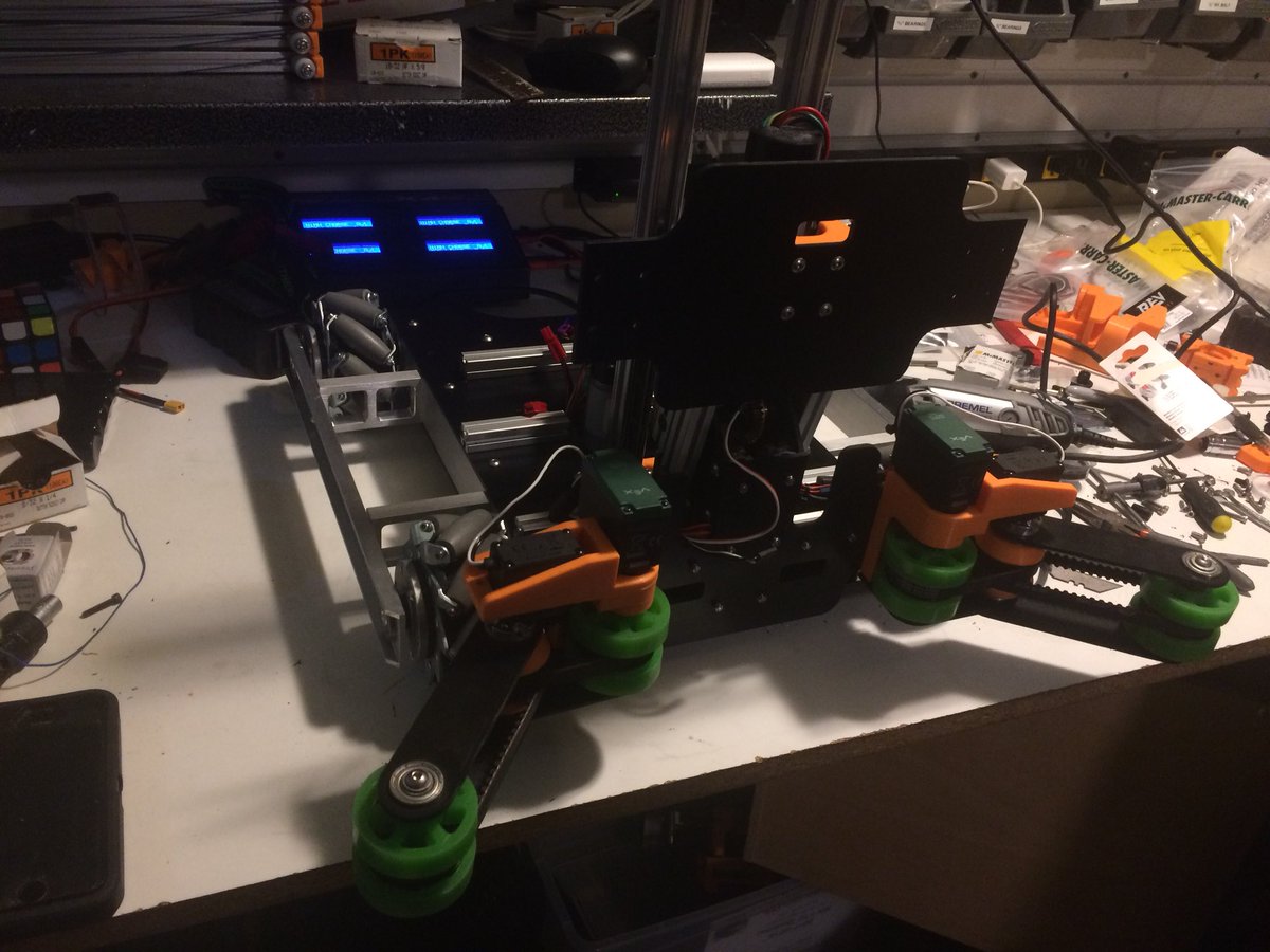 New drive, lift, and intake components are fitting together nicely. #OMGrobots #NoSleepTillSupers