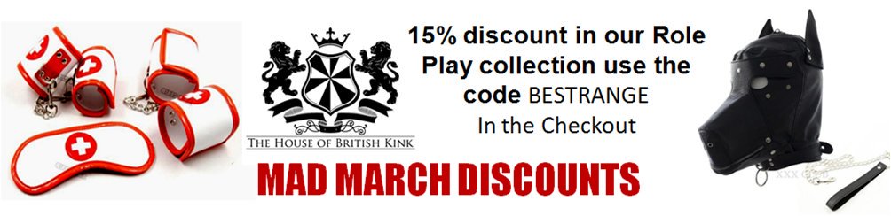 Take yourself away to another world of fantasy and kinky reality, embrace your dark side with our role play range. Mad March discount 15%

#bdsm #BONDAGE #kink #discount #play #houseofbritishkink 

houseofbritishkink.shop
