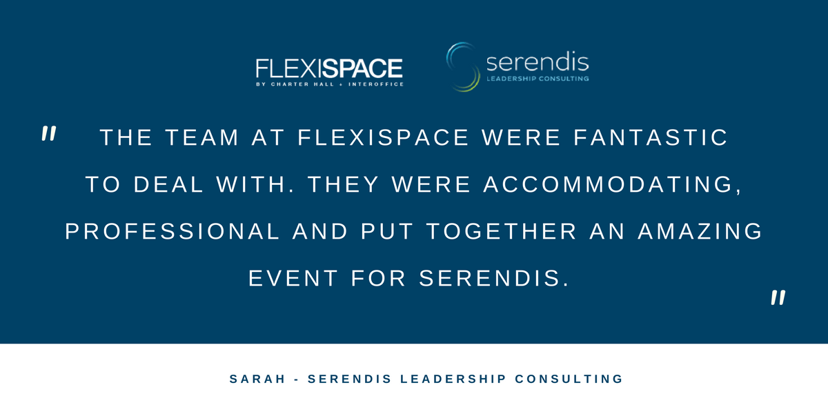 FlexispaceAU's tweet photo. At @FlexispaceAU we work with you to create the perfect event, that represents your vision and business without any of the headache, just like we do for our clients @SerendisAus Contact us today to find out how we can assist you.
#businessevents #1martinplace #eventmanagement https://t.co/Yh8cMaBfRy
