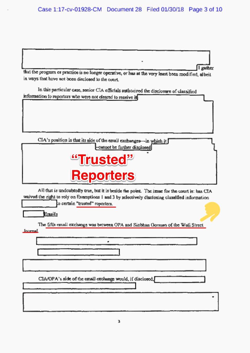 (13)  @_VachelLindsay_  @rising_serpent to consider: now that we know Fusion GPS are all former WSJ this little known, heavily redacted lawsuit, takes on a whole new light  on record working directly with its reporters..  http://www.documentcloud.org/documents/4365104-Johnson-v-CIA-Order.html