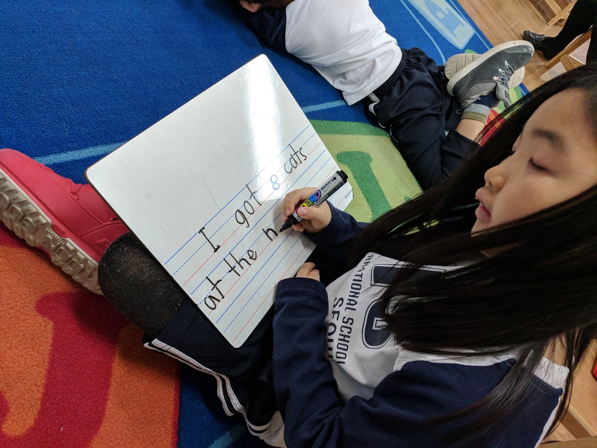 KISMrSmith's tweet image. @Karenjung20 Kinder students create their own #MathWordProblems @JustinPOConnor @VargeLe #kispride