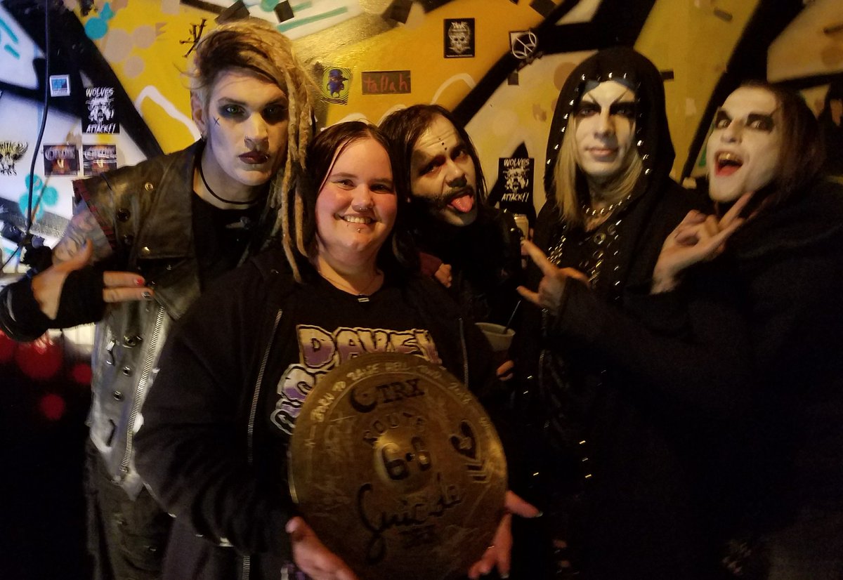 Trinity_Havok_'s tweet photo. Been part of the #suicidenation since #GenerationFuckStar came out. @DAVEYSUICIDE thank you for so many years and I look forward to watching you boys soar! Proud of how far you've all come. @nikogemini @derekobscura @stitcheddrummer https://t.co/kQxYo8ERSJ