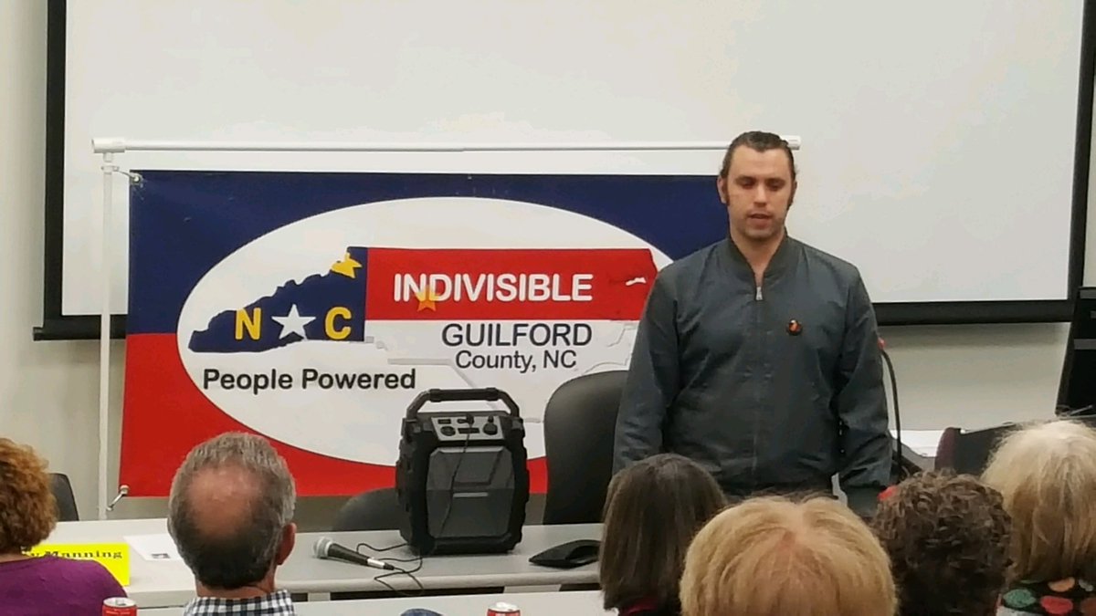 IndivisibleGCo's tweet photo. Big thanks to Matthew Carter for talking to our group today about the great things #AimHigherNow is doing! #IndivisibleGuilfordCountuNC #PowerHourPlus https://t.co/ZWf0UjOUry