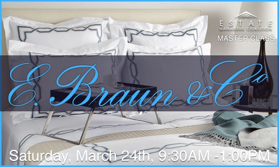 Join #emcLA for our upcoming master class with <a href="/EBraunBH/">E. Braun & Co BH</a>! Learn about the the art of luxury linens and get the chance to win an <a href="/EBraunBH/">E. Braun & Co BH</a> luxury item: event.pingg.com/EBRAUN