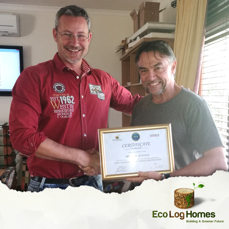 RusticHomes1's tweet photo. .@EcoLogHomesSA's Managing Director, Werner Slabbert, recently delivered his first Timber Frame #Training #Course for the year! Congrats to Waldo Cottle for successfully completing the course. #education #learning #timberframe #construction #SouthAfrica https://t.co/K4bigwqkPZ