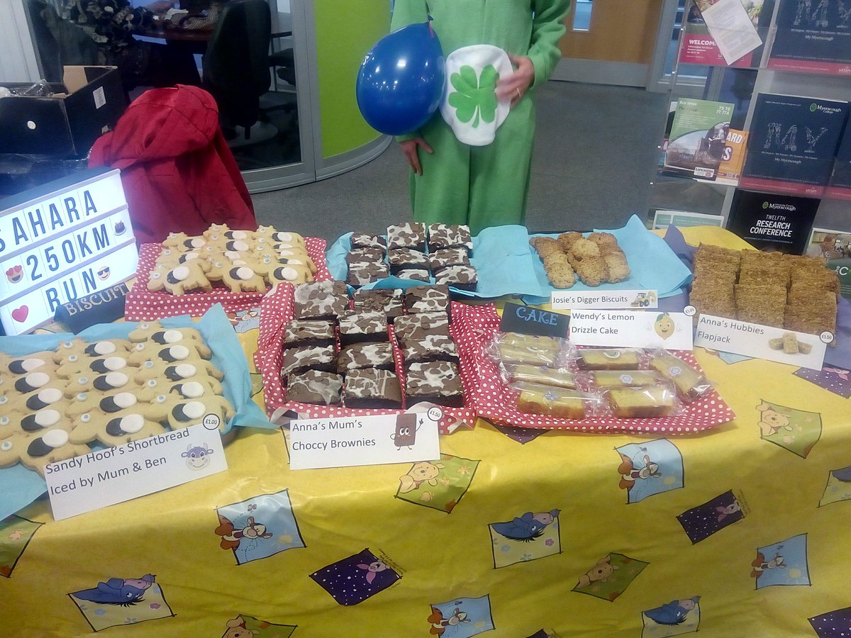 AEHarper48's tweet photo. @MyerscoughColl cake sale open for student charities Breathe and Papyrus fundraising for 250 km run !!!! HE Cafe all day today !!! https://t.co/03SL71MBLZ