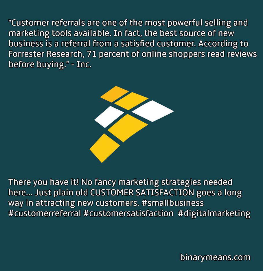 There you have it! No fancy marketing strategies needed here... Just plain old CUSTOMER SATISFACTION goes a long way in attracting new customers.#smallbusiness #customerreferral #customersatisfaction #digitalmarketing