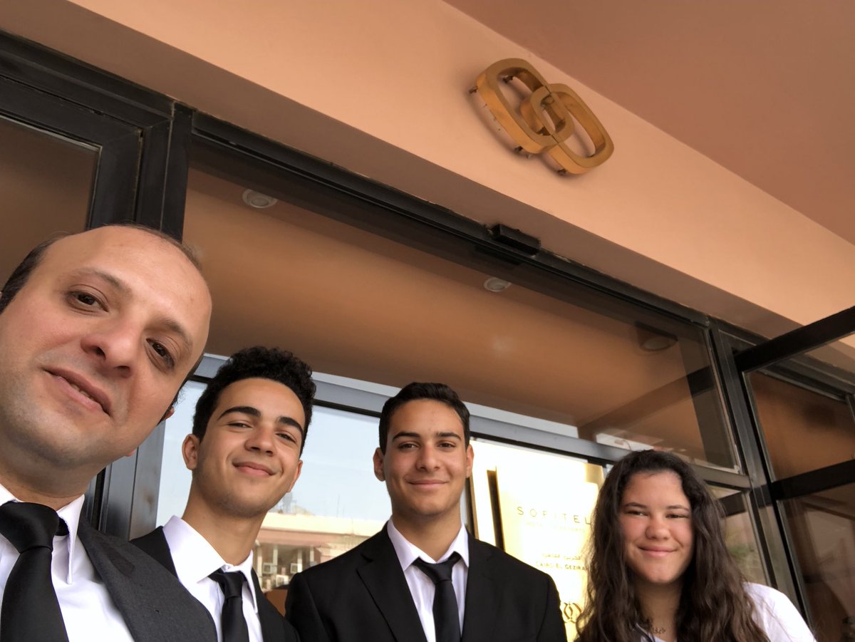 NcbisSecondary's tweet photo. Galal, Mariana and Mohamed completed work experience at the @SofitelCairoEG last week. Students were taught the operations of numerous departments & communication between them to work towards a common goal - providing an unforgettable experience for the guest. #challengesweek https://t.co/VVhEznAWBT