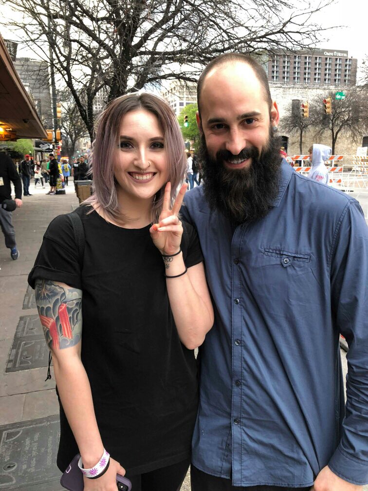 AutumnStayTx's tweet photo. Meet Matt! Our newest fanπ€© #sxsw #dirtyfest #austintx https://t.co/eoOywCnvq7
