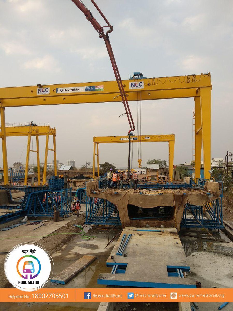 ElectroMech is proud to be associated with the prestigious #PuneMetro project.

Our cranes are currently used in the #Precast yard to handle the precast segments that will make up the track for this #MetroRail project.

Visit us at bit.ly/2Fw9tIT 

#ElectroMechEverywhere
