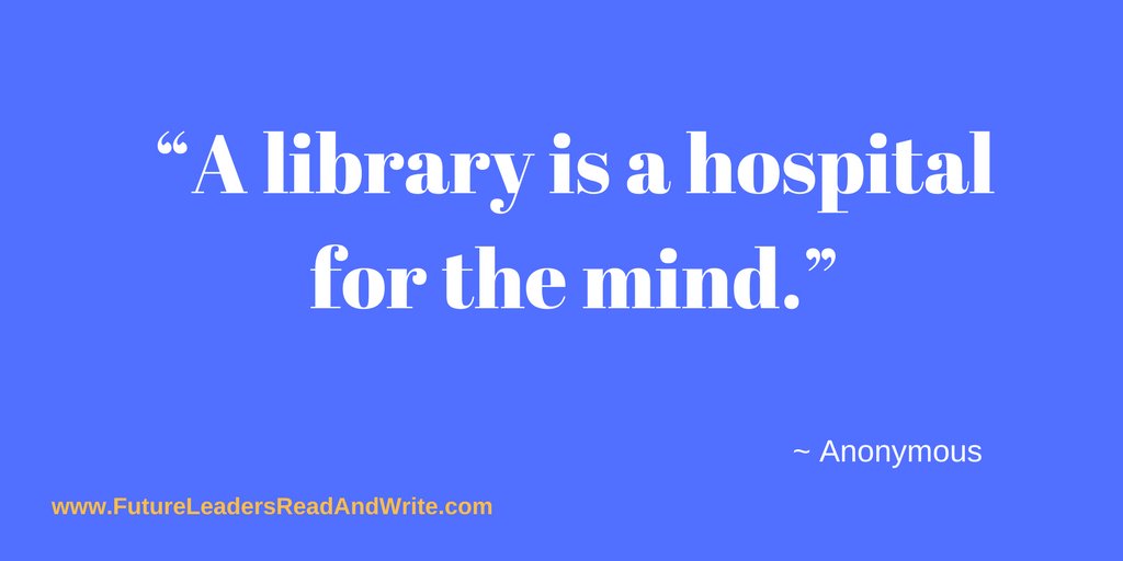 futureleadersrw's tweet photo. “A library is a hospital for the mind.” – Anonymous #amreading #ReadATWC https://t.co/rxh95OeDo5
