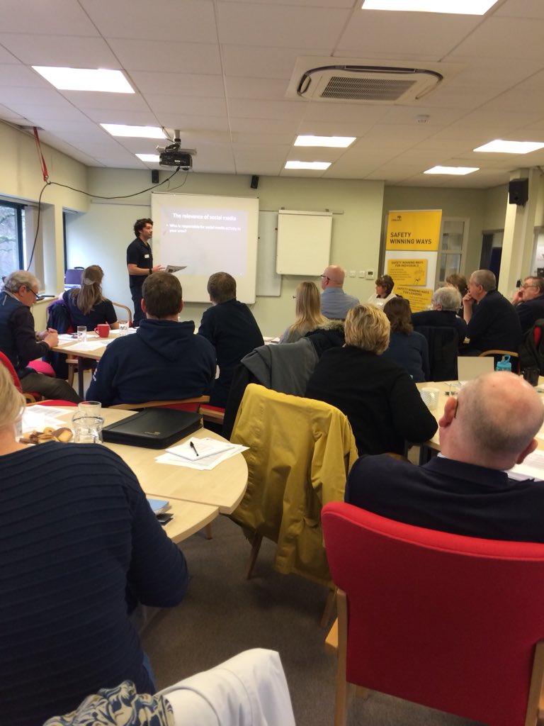 Fantastic to see so many of our volunteer Lifeboat Press Officer together. Social media training with <a href="/andyc_sea/">Andy Cummins</a>