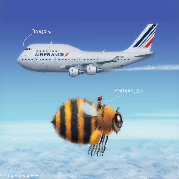 tartaro7's tweet photo. bonjour #bonjour #illustrazioni #aponi #giant #bee #volarelowcost #airfrance @airfrance #illustration #speedpainting https://t.co/6fQrLGl9q2
