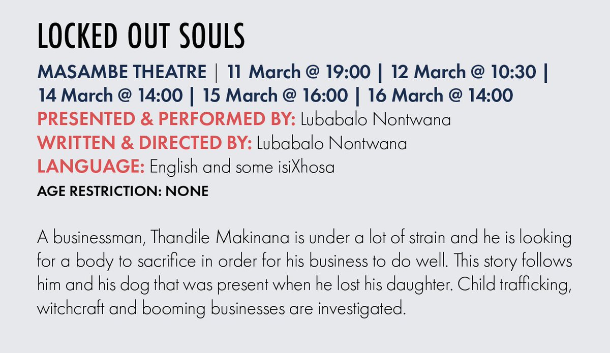 Today at the Zabalaza Festival!
<a href="/10/">PR</a>:30 | Masambe Theatre