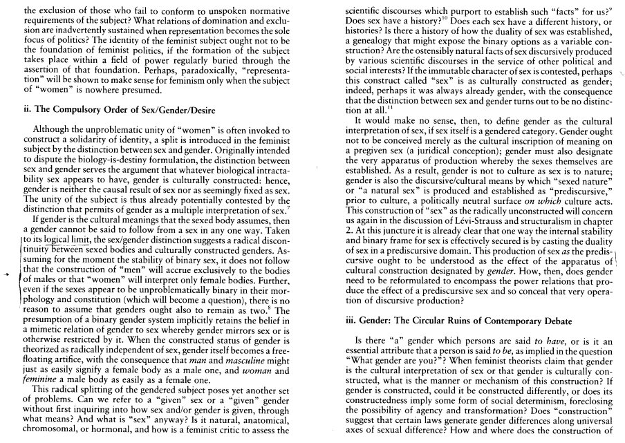 DecodingHealth's tweet image. Here&apos;s an excerpt of judith butler&apos;s gender trouble, relevant to this account because this is the snappiest deconstruction of arrogance and perception bias in science. Precisely what we&apos;re doing here with sensationalized and half baked studies about health