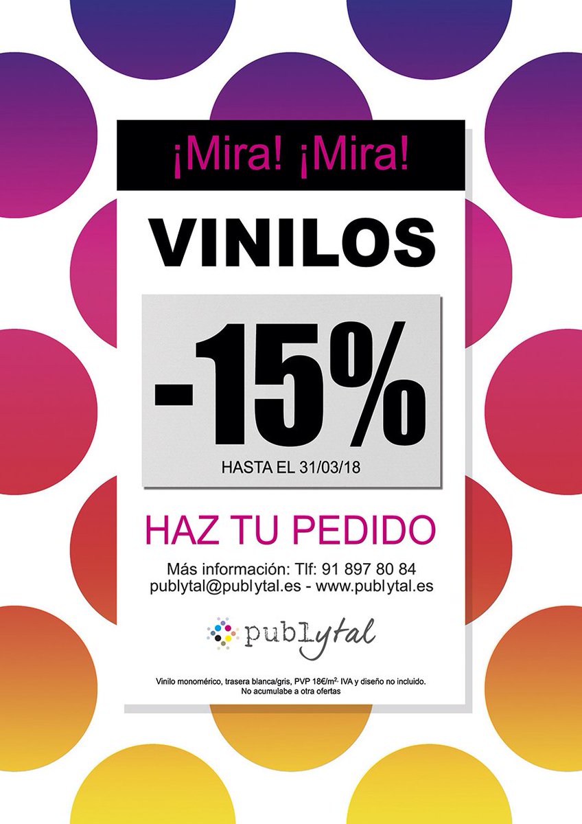 PUBLYTAL's tweet photo. Si, has visto bien, -15% descuento. https://t.co/IzbWDnCM7i