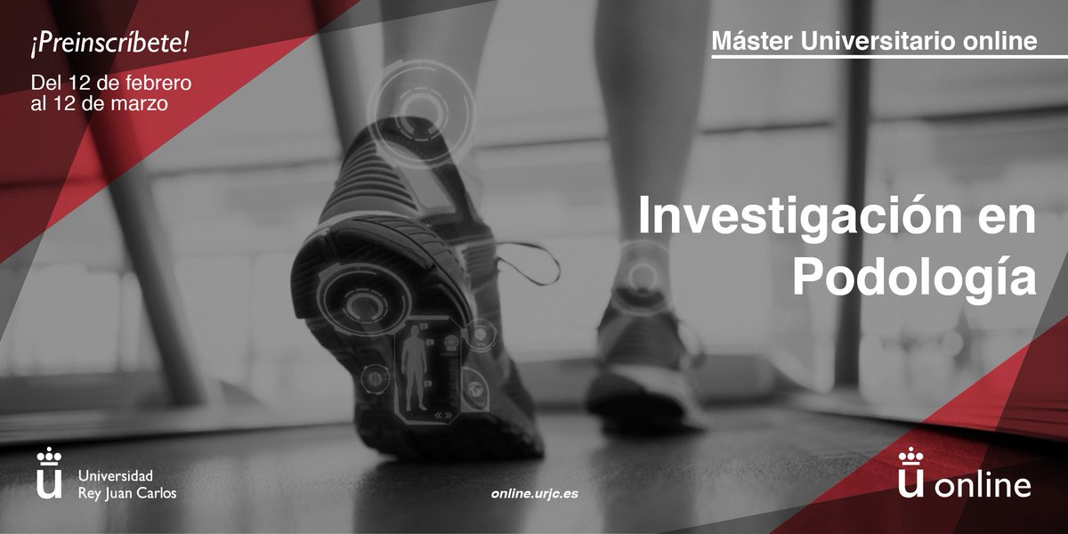 URJConline's tweet photo. Hoy finaliza la preinscripción en el Máster en Investigación en #Podología. https://t.co/KEXpfxpwC2 ¡Todavía estás a tiempo @MasterPodologia @urjc #urjconline https://t.co/j0T0eNwdFA