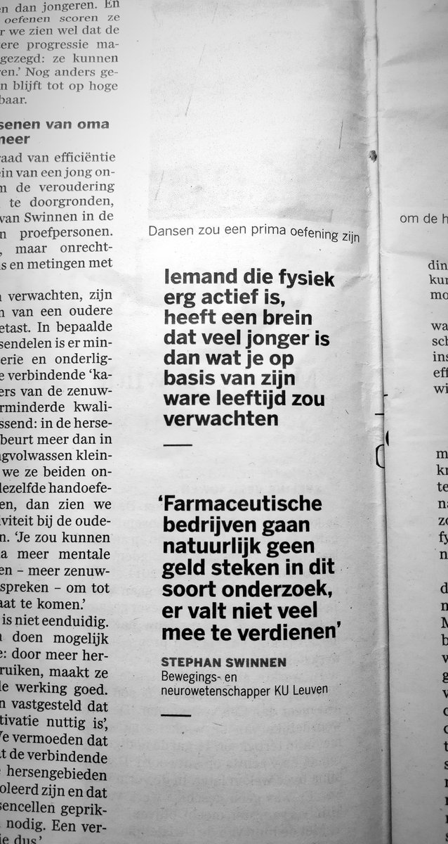 LisaPauw's tweet photo. Iedereen kan zijn brein kneden, hoe jong of oud ook, en dat niet alleen met sudoku's. Prof. S. Swinnen - @destandaard @leuvenresearch @KulMotorControl https://t.co/MCkX1F2pXU