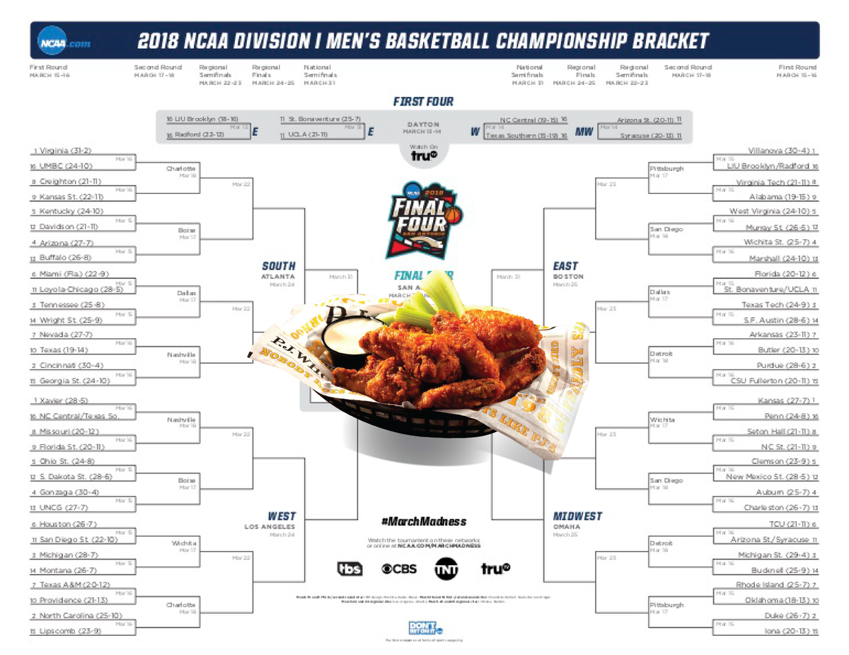 PJsPub's tweet photo. What better way to #Celebrate the beginning of #MarchMadness than #HalfPriced #WingNight ❓🏀🍗
Catch all the #FirstFour action tonight @PJsPub 🏀🍗🏀🍗🏀🍗
#PJsGameDay #PJsDoesItBetter https://t.co/8xxAGuH2yr
