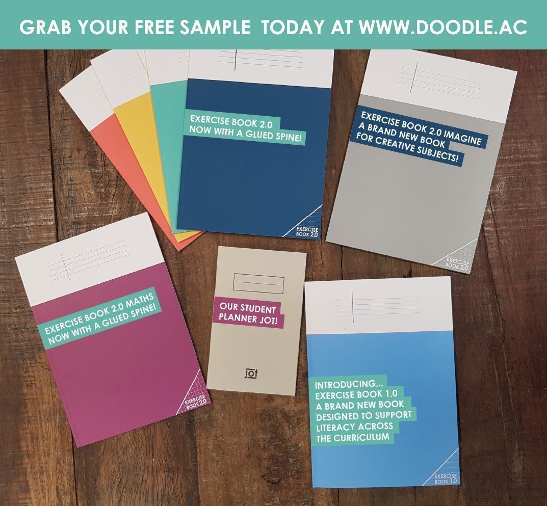 doodle_usa's tweet photo. At Doodle we've introduced two new products; as well as improving exercise book 2.0! Thinking of buying one of our exercise books? Grab a sample here https://t.co/mXRDVuqd6r https://t.co/4Lt4oOpF5H