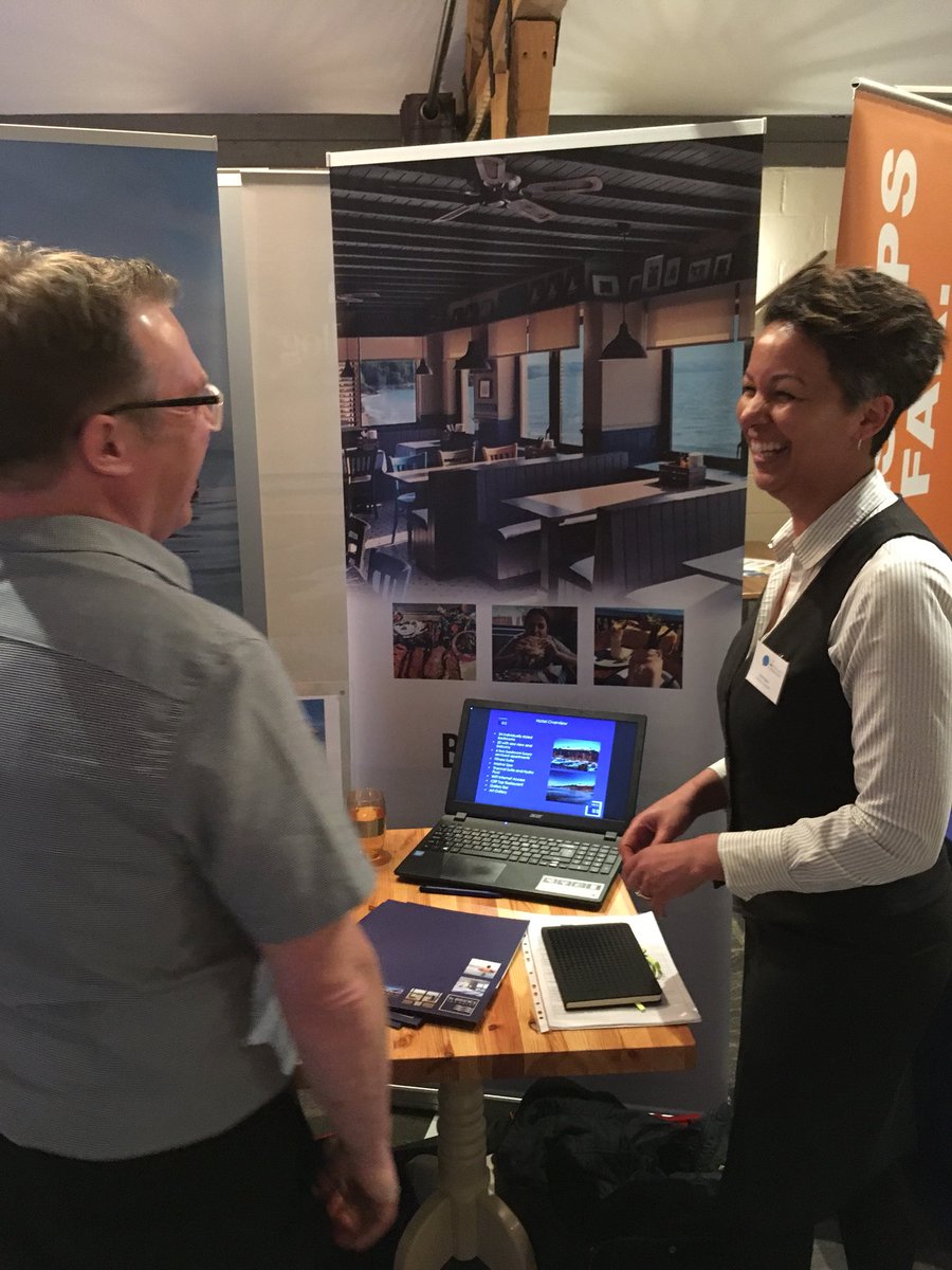 Sarah from <a href="/StBridesHotel/">St Brides Spa Hotel</a> having a chat about careers in #hospitality at the #BHConversation