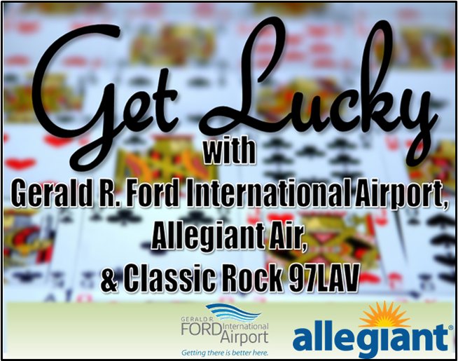 Get LUCKY! Enter to win two round-trip tickets from <a href="/Allegiant/">Allegiant Air</a> plus other great prizes! We'll have our LIVE drawing for the winner on Friday from 1:30-3:30p - plus the Irish Dancers will be here! Enter or listen to WLAV: wlav.com/2018/02/15/get… #GRR #Allegiant #WLAV #GettingLucky
