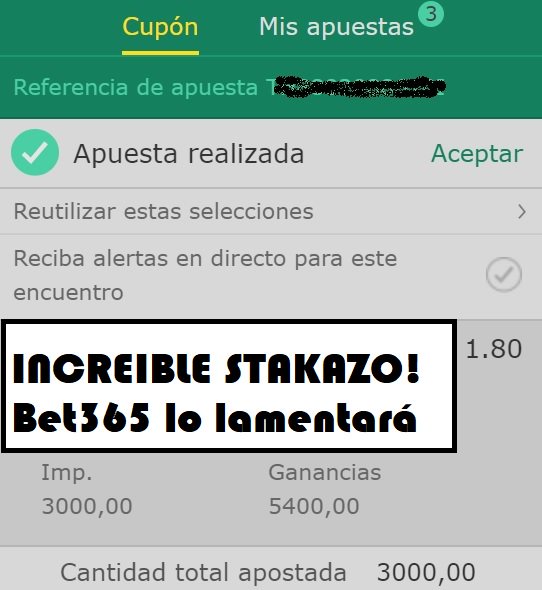Apuestas en Bet365?o en Betfair? Hoy los vamos a destrozar con Nuestro STAKAZO. Pidelo por privado!!!