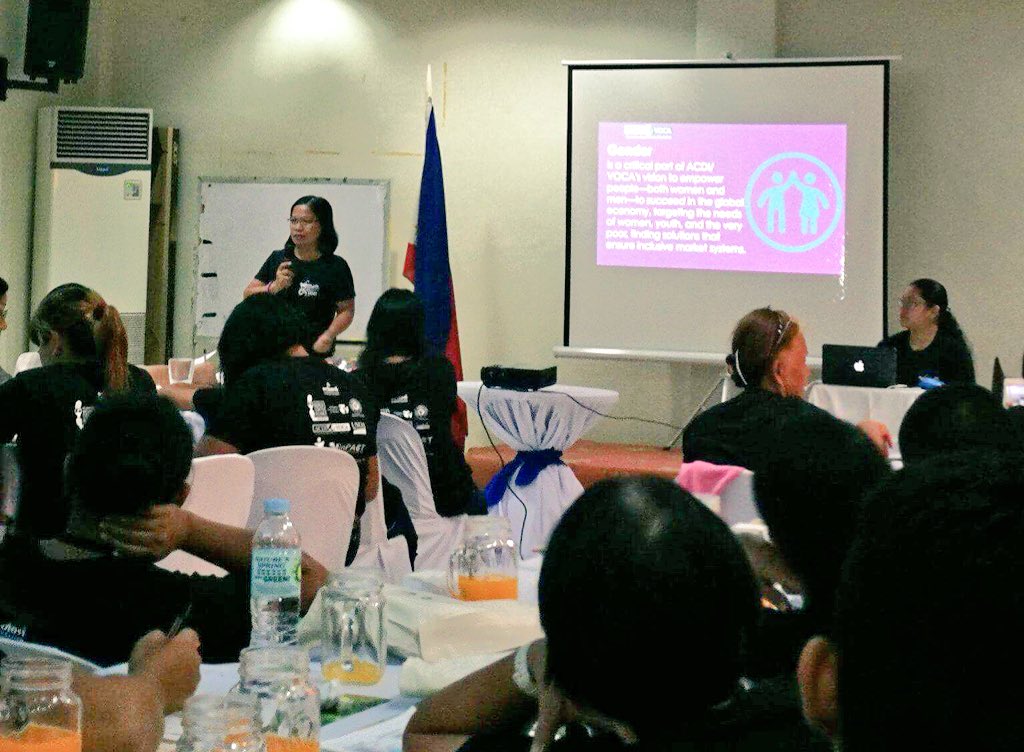 MpacioP's tweet photo. I speak on @acdivoca #MinPACT Project Gender Integration and Women’s Economic Empowerment Initiatives in the 4th Women in Coffee Learning Session for Region 12 held in Tacurong City.

#AV4Gender 
@gender_jenn @lmbevi @USDA https://t.co/RSmTJkFF31