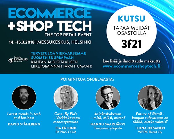 codaoneoy's tweet photo. Tule tapaamaan meitä Ecommerce + Shop Tech -messuille 14.-15.3! Olemme näytteilleasettajana Ecommerce 2018 -messuilla Messukeskuksessa. Tervetuloa käymään osastollamme 3f21. 
#codaone #magento2 #ecommerce #ecommerce2018 #messukeskus https://t.co/ycLwHWBS6E