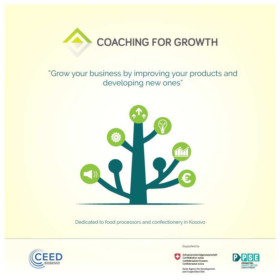 CEEDKosovo's tweet photo. CEED Kosovo, together with the Promoting Private Sector Employment #PPSE project, starts the “Coaching for Growth” program dedicated to food processing and confectionery companies in #Kosovo.  More: https://t.co/Cx3hw8Eg3d https://t.co/VSjnAlbuoT