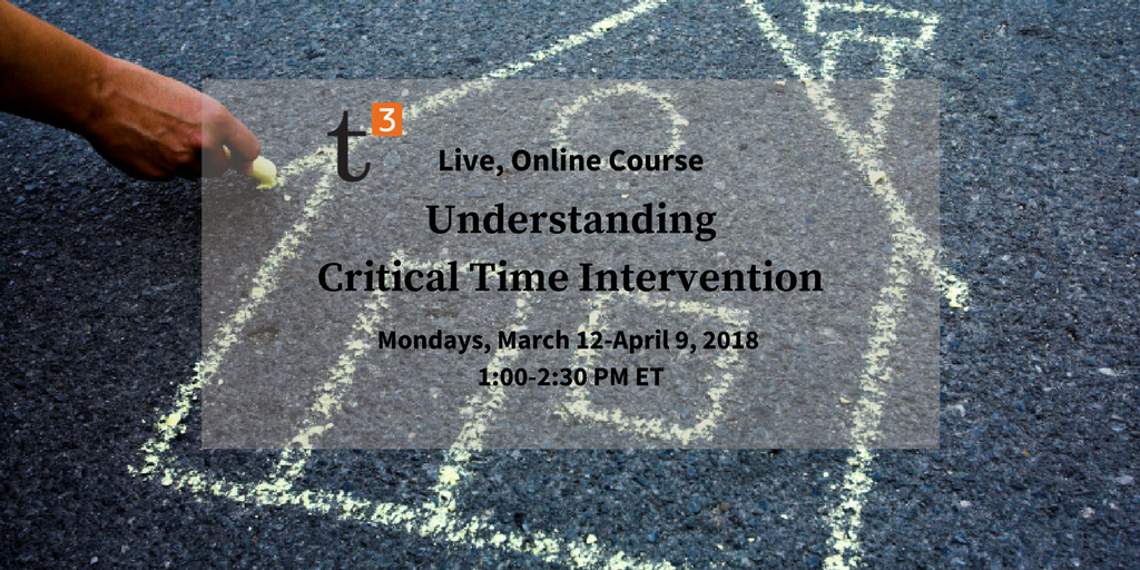 Thinkt3's tweet photo. There is still time to learn how to implement #criticaltimeintervention in your agency and community. Join for our live, online course starting today! https://t.co/qY5c5VnnzI https://t.co/QB2WyvRzdl