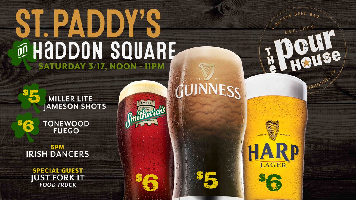 ☘️Join us for an #Irish #Celebration at the #HaddonAve #StPatricksDay #PubCrawl 🍺☘️ &amp; make sure you stop by the new #HaddonSquare for a outdoor #TentEvent #ABetterBeerBar